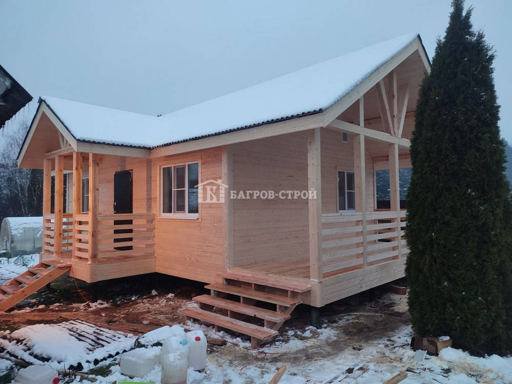 Каркасный дом 6х8 Ефрем с крыльцом и террасой, Московская обл. Нарофоминский район