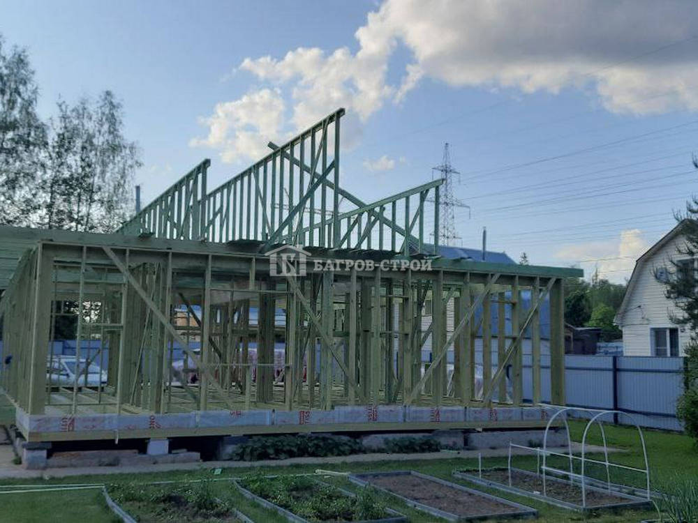 Каркасный дом 10х12.5 с террасой 2.5х5м, Московская обл., Истринский район.