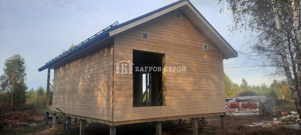 Каркасный дом 6х8 с террасой 2х6м и 1х3м, Тверская обл., Кимрский р-н.