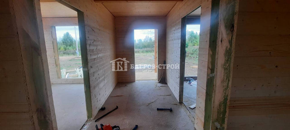 Каркасный дом 6х8 с террасой 2х6м и 1х3м, Тверская обл., Кимрский р-н.