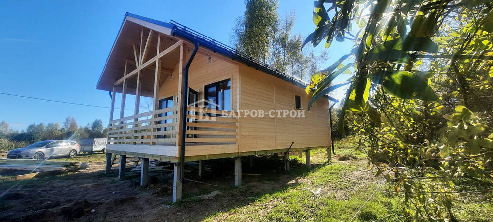 Каркасный дом 6х8 с террасой 2х6м и 1х3м, Тверская обл., Кимрский р-н.
