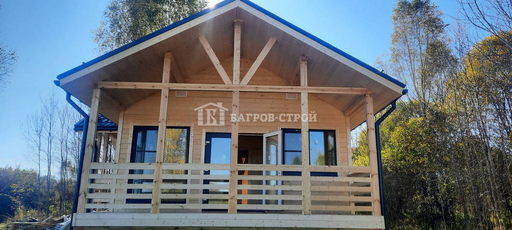 Каркасный дом 6х8 с террасой 2х6м и 1х3м, Тверская обл., Кимрский р-н.