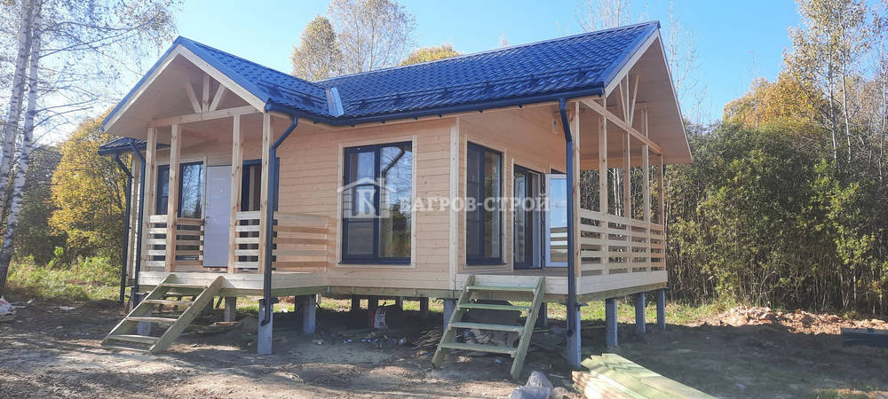Каркасный дом 6х8 с террасой 2х6м и 1х3м, Тверская обл., Кимрский р-н.