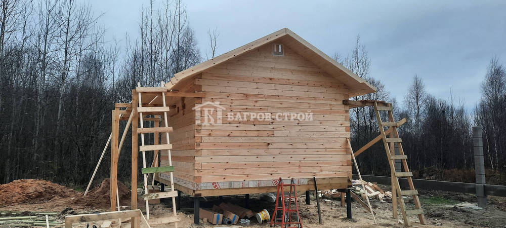 Баня брусовая 4х4.5 м. с террасой 1.5х4.0м, Тверская обл., Кимрский р-н.