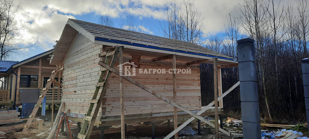 Баня брусовая 4х4.5 м. с террасой 1.5х4.0м, Тверская обл., Кимрский р-н.