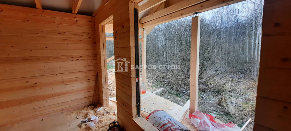 Баня брусовая 4х4.5 м. с террасой 1.5х4.0м, Тверская обл., Кимрский р-н.