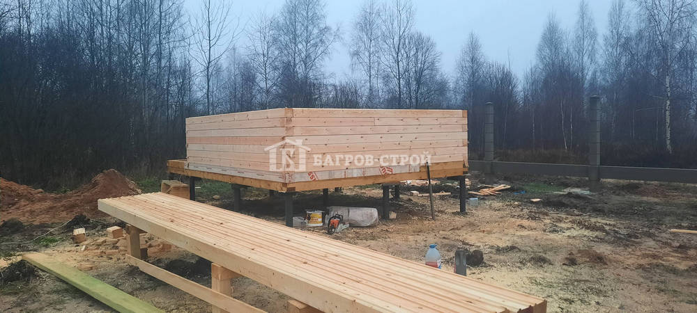 Баня брусовая 4х4.5 м. с террасой 1.5х4.0м, Тверская обл., Кимрский р-н.