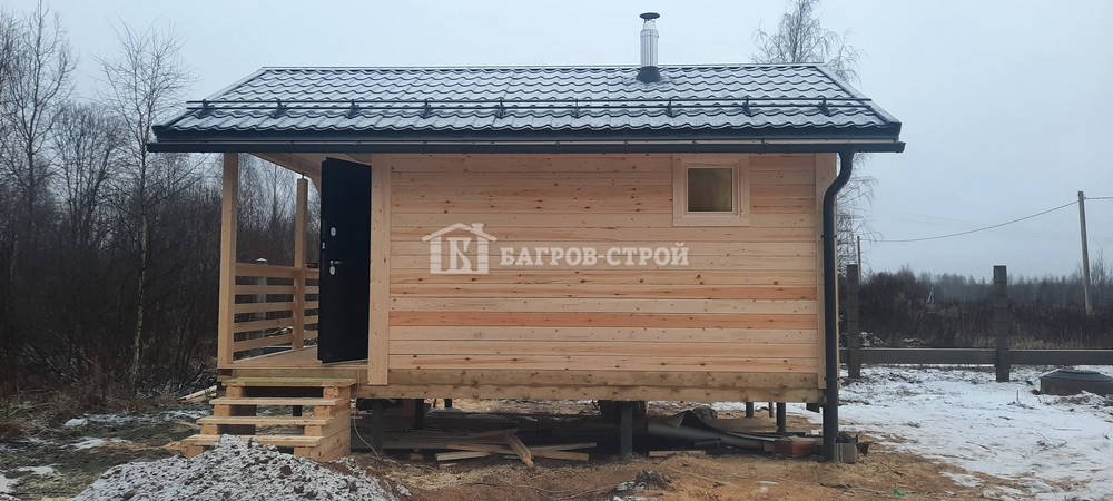 Баня брусовая 4х4.5 м. с террасой 1.5х4.0м, Тверская обл., Кимрский р-н.