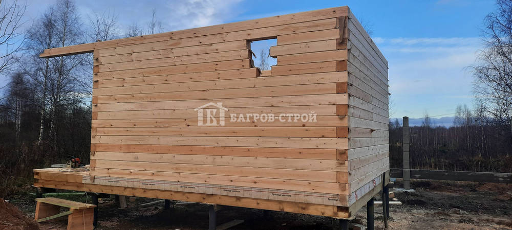 Баня брусовая 4х4.5 м. с террасой 1.5х4.0м, Тверская обл., Кимрский р-н.