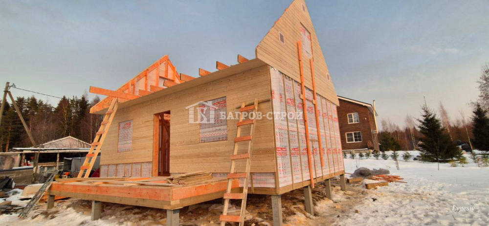 Каркасный дом 6х8 с террасой 2х6м, Ленинградская обл., Выборгский р-н.
